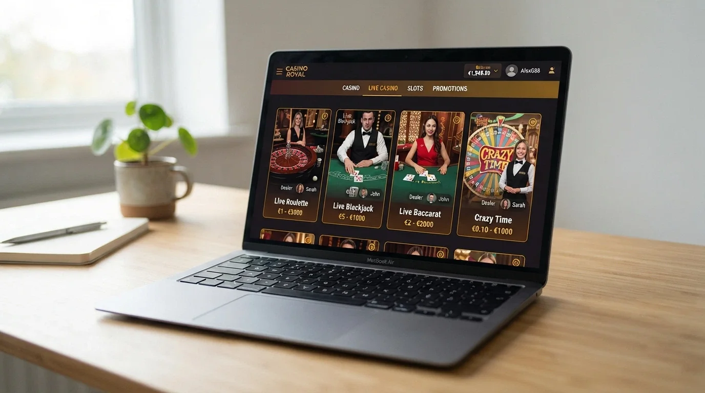 Interfaccia di tre diversi casinò live ADM affiancati su schermo, con i rispettivi tavoli live, layout e menu di navigazione a confronto