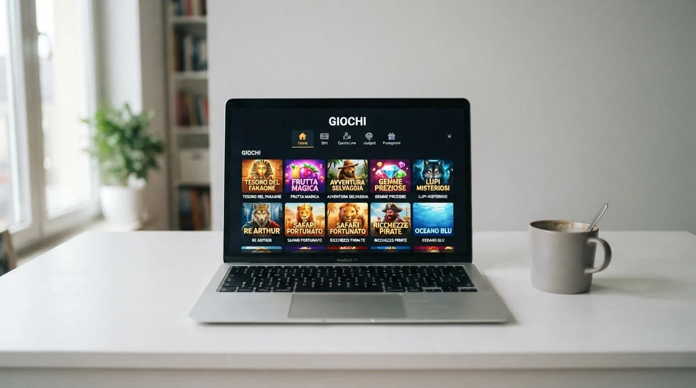 Interfaccia multilingua di una piattaforma di casinò estera accessibile dall'Italia
